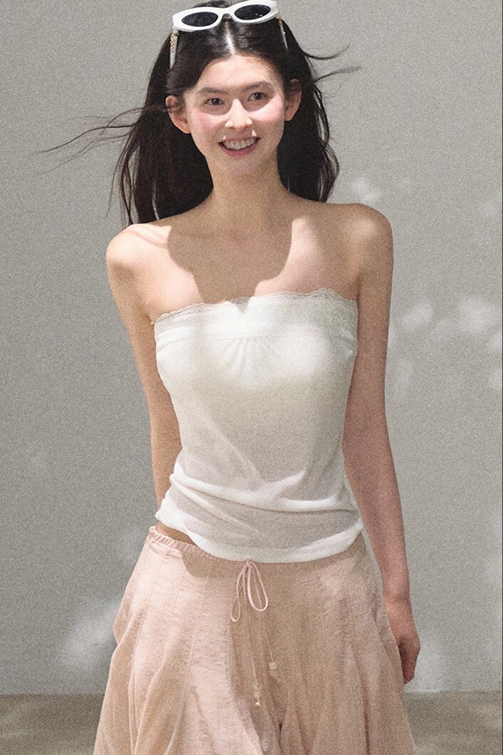 Linen Lace Off-Shoulder Top