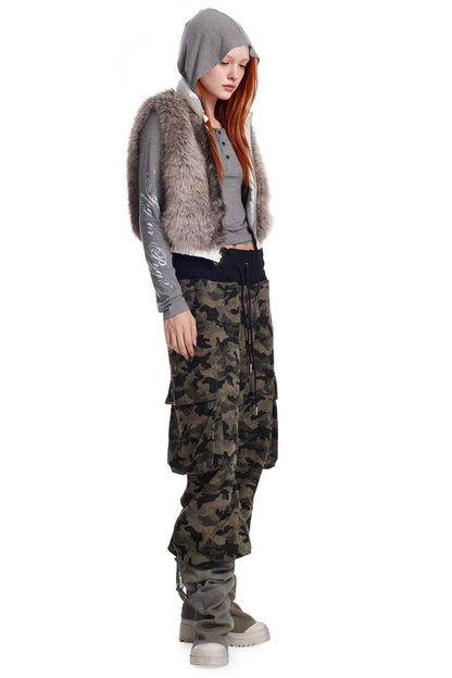 Reversible Detachable Fur Collar Vest