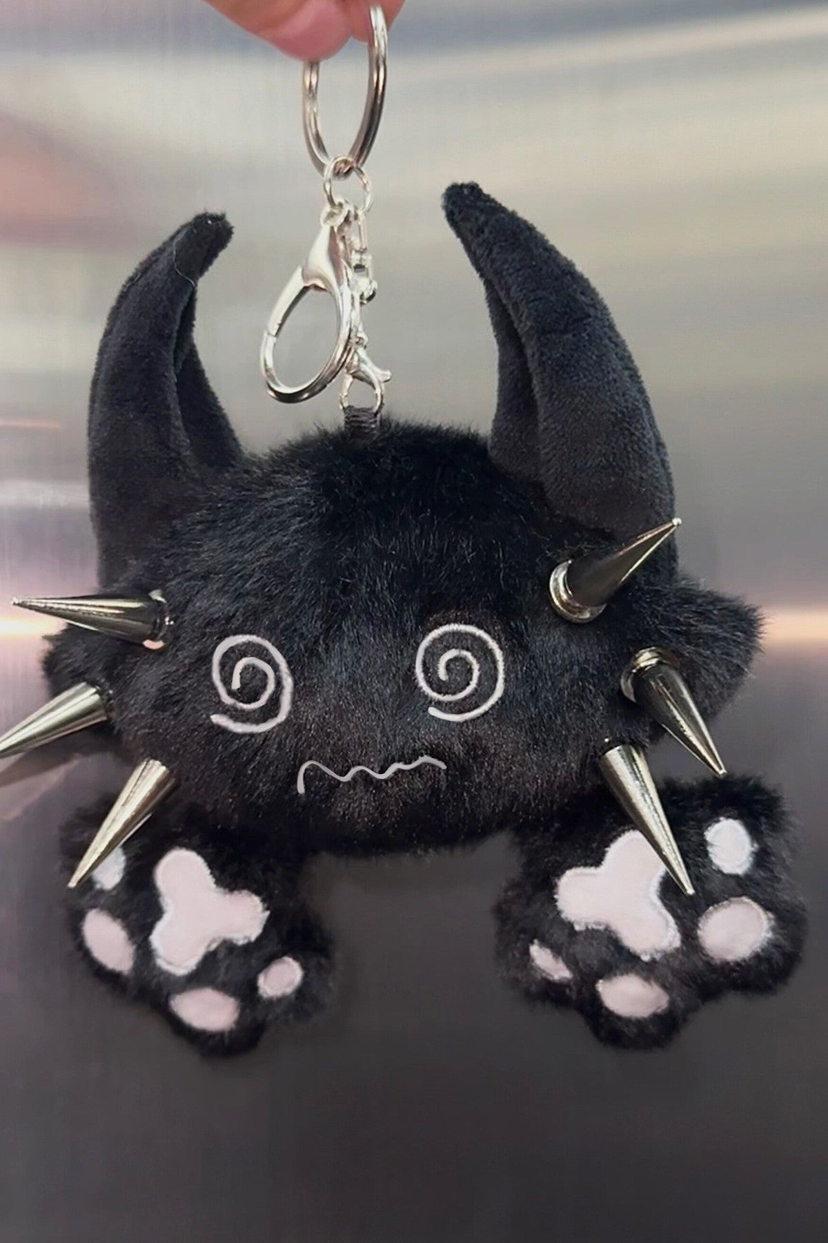 Punk Demon Cat Keychain