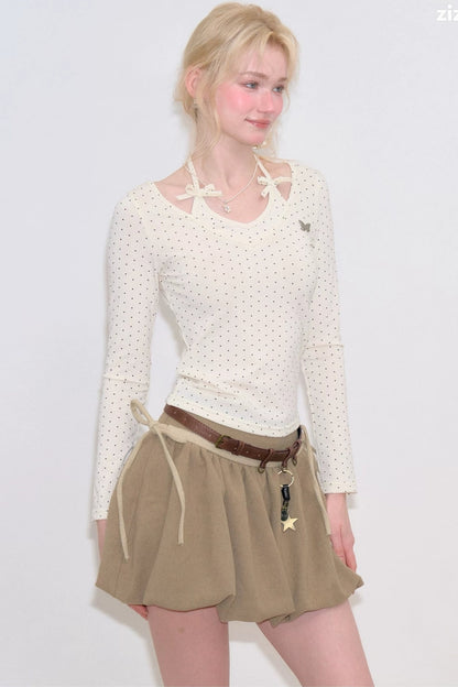 Polka Dot Halter Knit Sweater