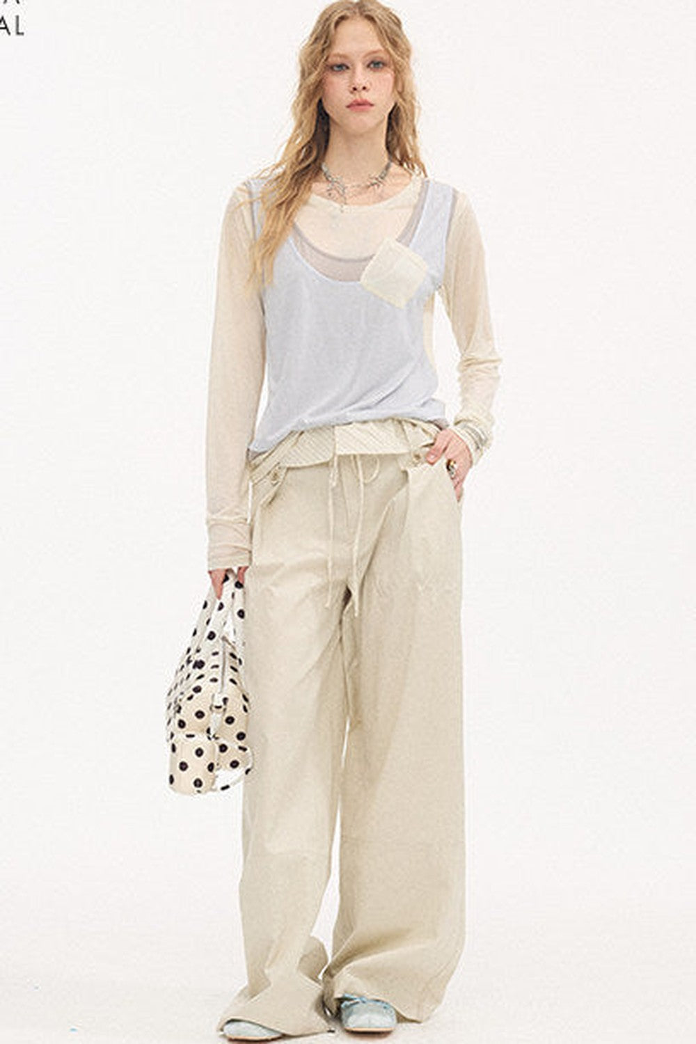 Striped Patchwork Straight-Leg Pants