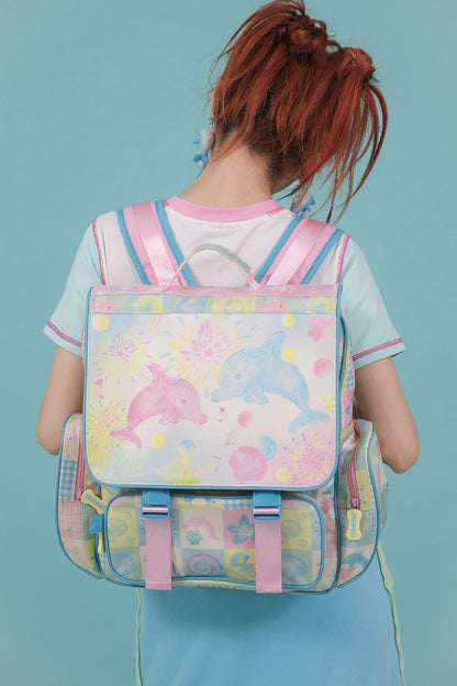 Large Capacity Dolphin Print Backpack