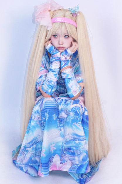 Y2K Mechanical Print Dress Set-Up