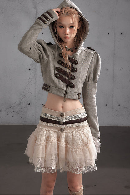 Napoleon Hooded Puff-Sleeve Sweatshirt