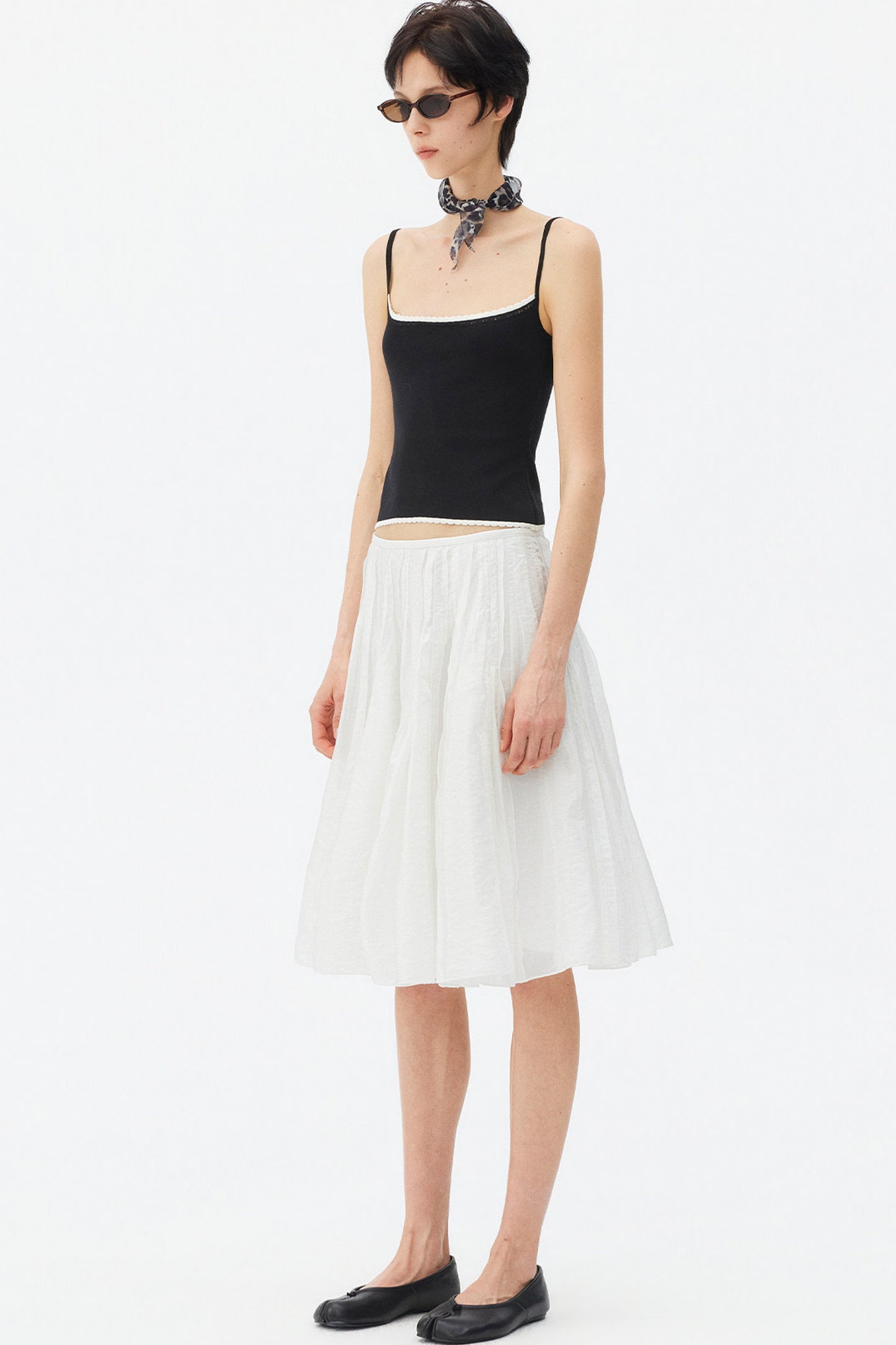 Color-Block Lace Knit Camisole