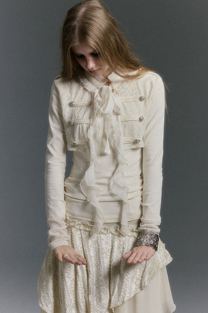 Napoleon Chiffon Patchwork Layered-Look Blouse