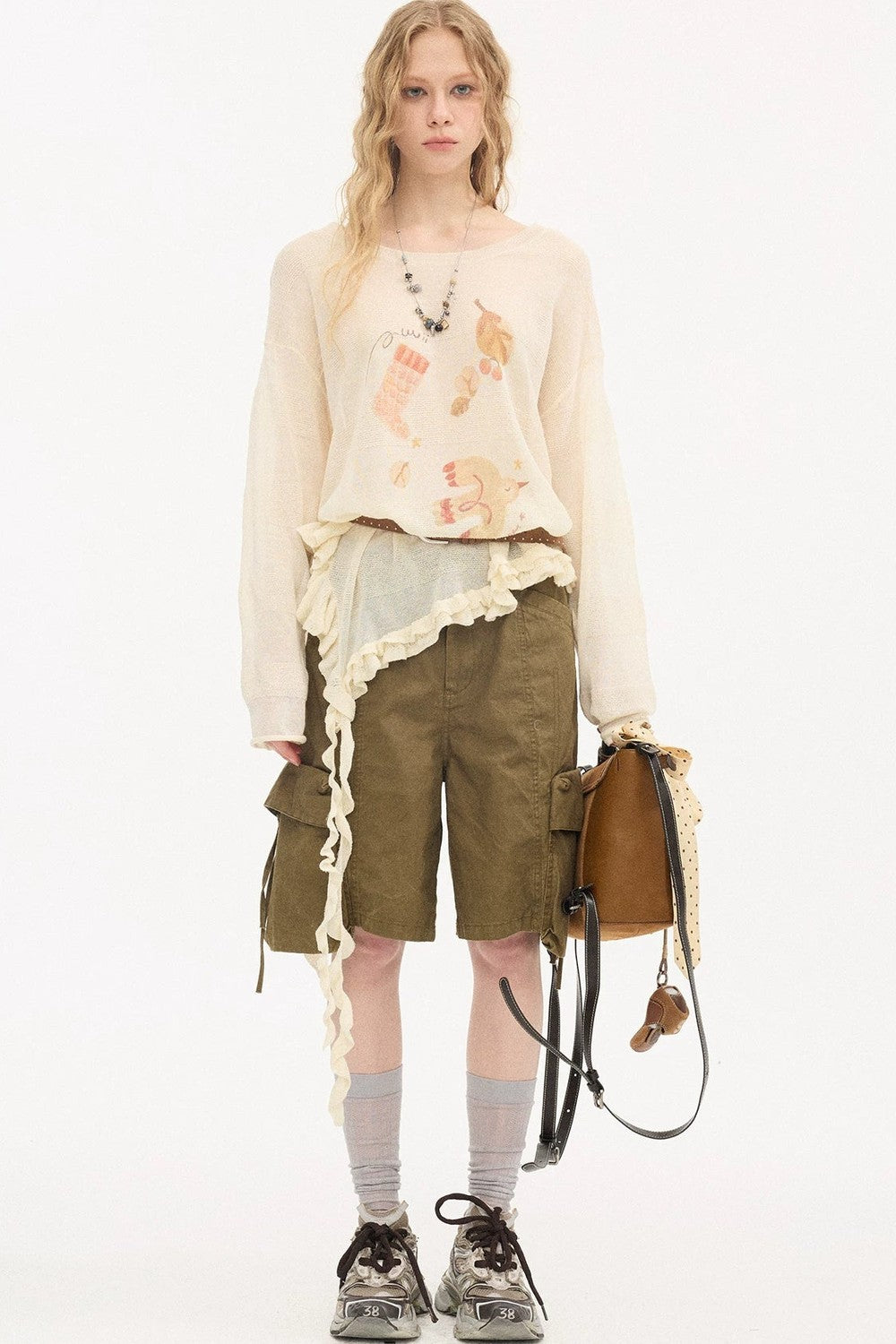 Khaki Washed Multi-Pocket Shorts
