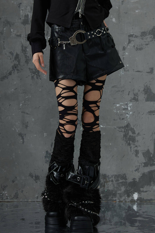 Lost Backyard Dark Punk Y2K Rivet Handcuffs Belt