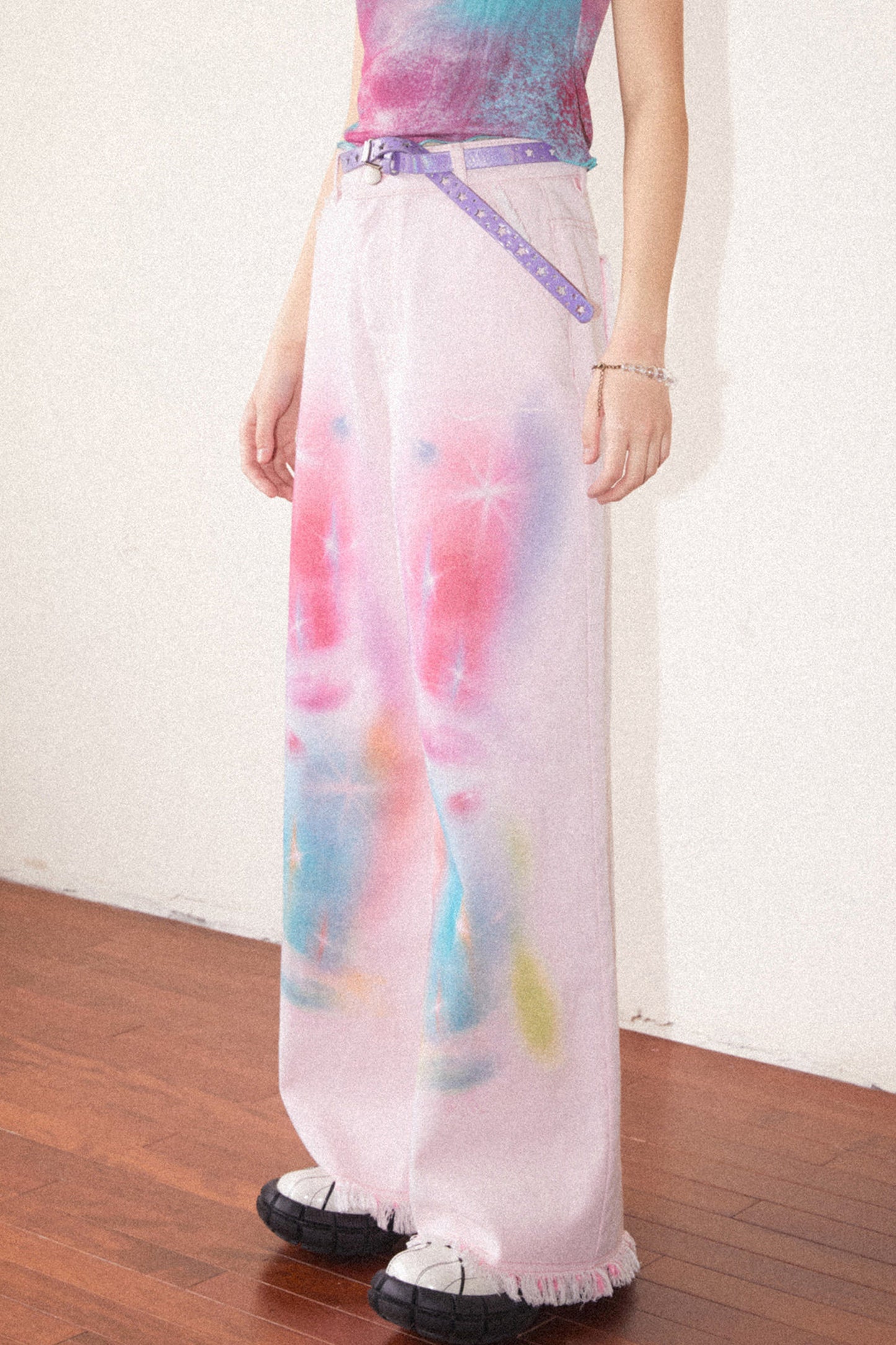 Light Pink Universe Denim Pants