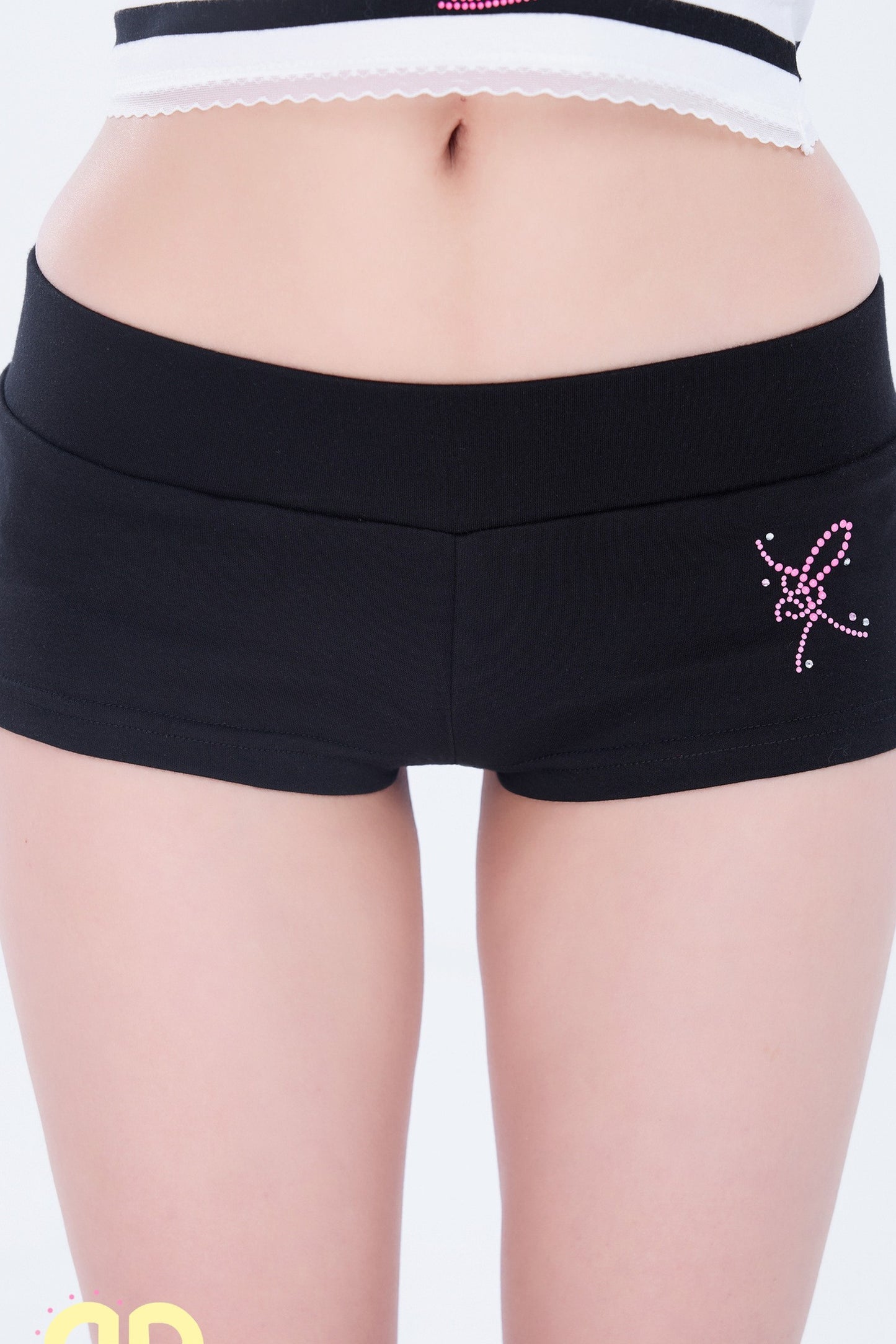 Rhinestone Low-Waist Shorts