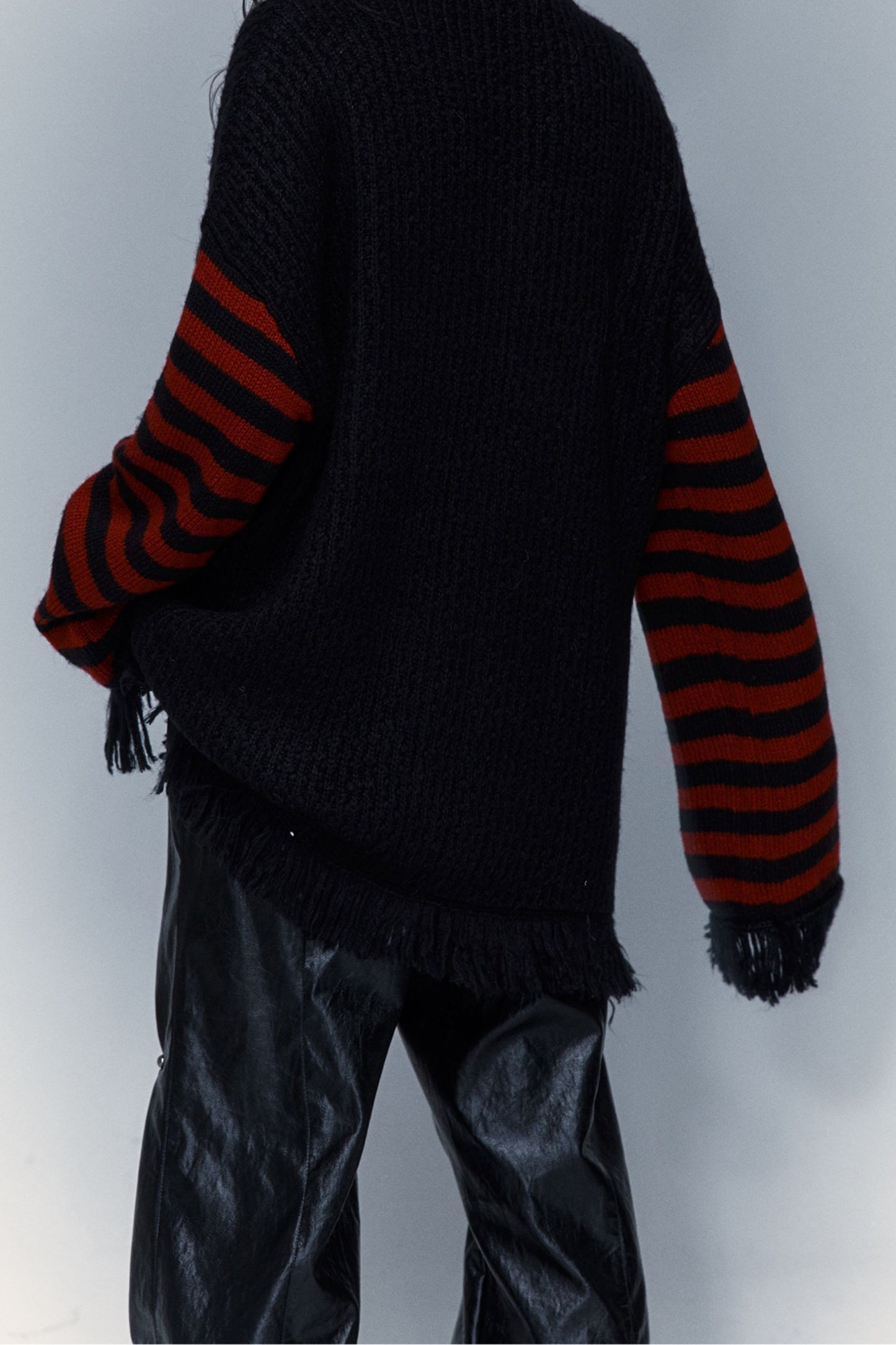 Skull Rabbit Hooded Knit Blouse
