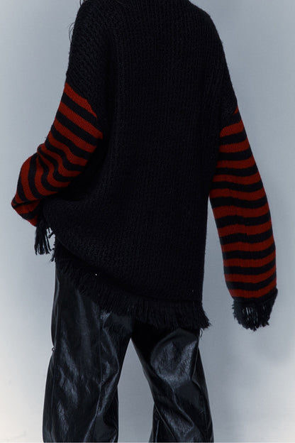 Skull Rabbit Hooded Knit Blouse