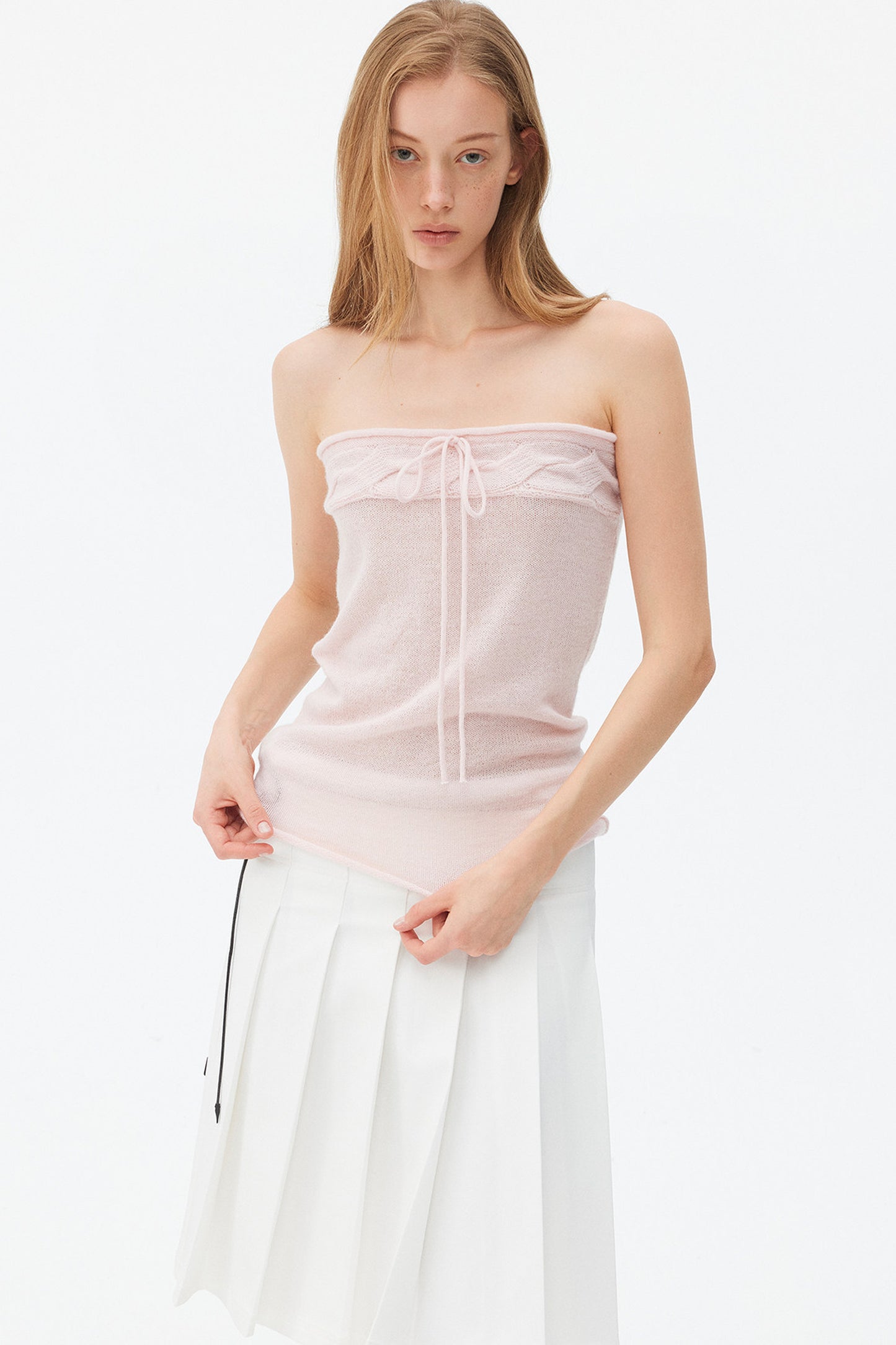 Wool Mohair Cable Knit Top
