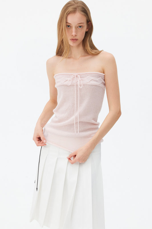 Wool Mohair Cable Knit Top