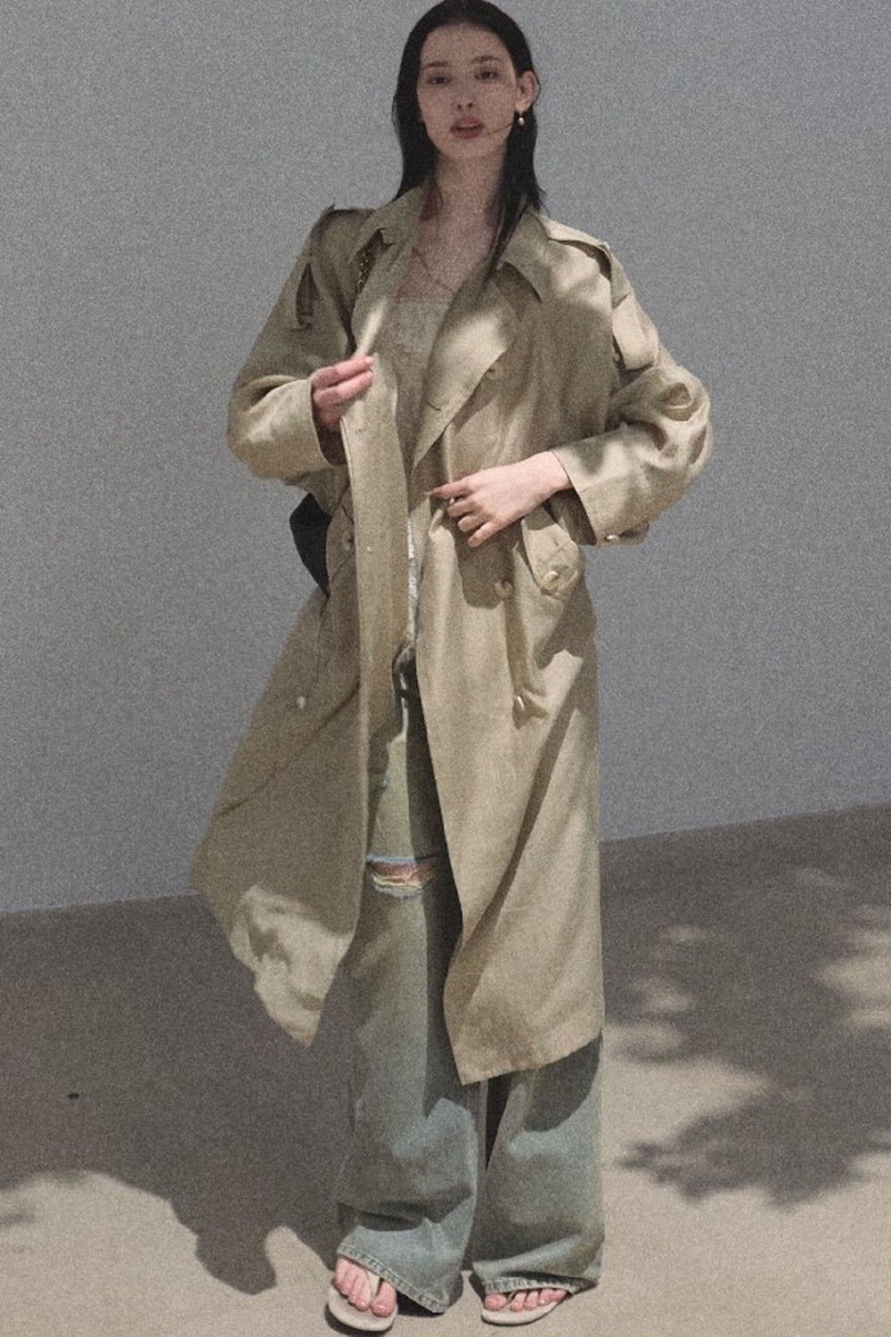Cappotto parasole in acetato e lyocell