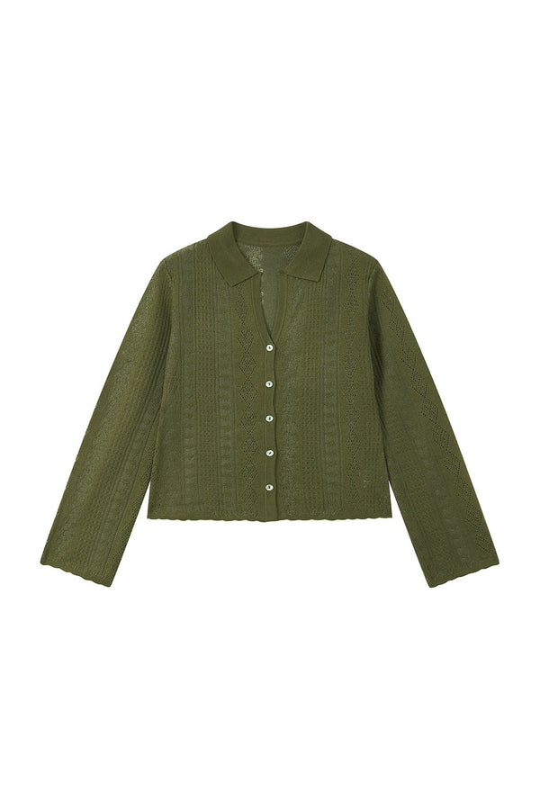Lightweight Hollow Knit Cardigan