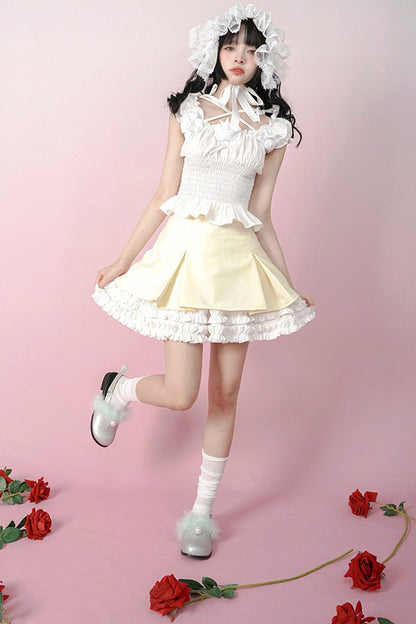 Heavenly Pleated Lace Skirt