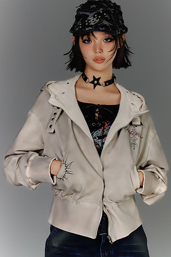 Distressed Biker Jacket
