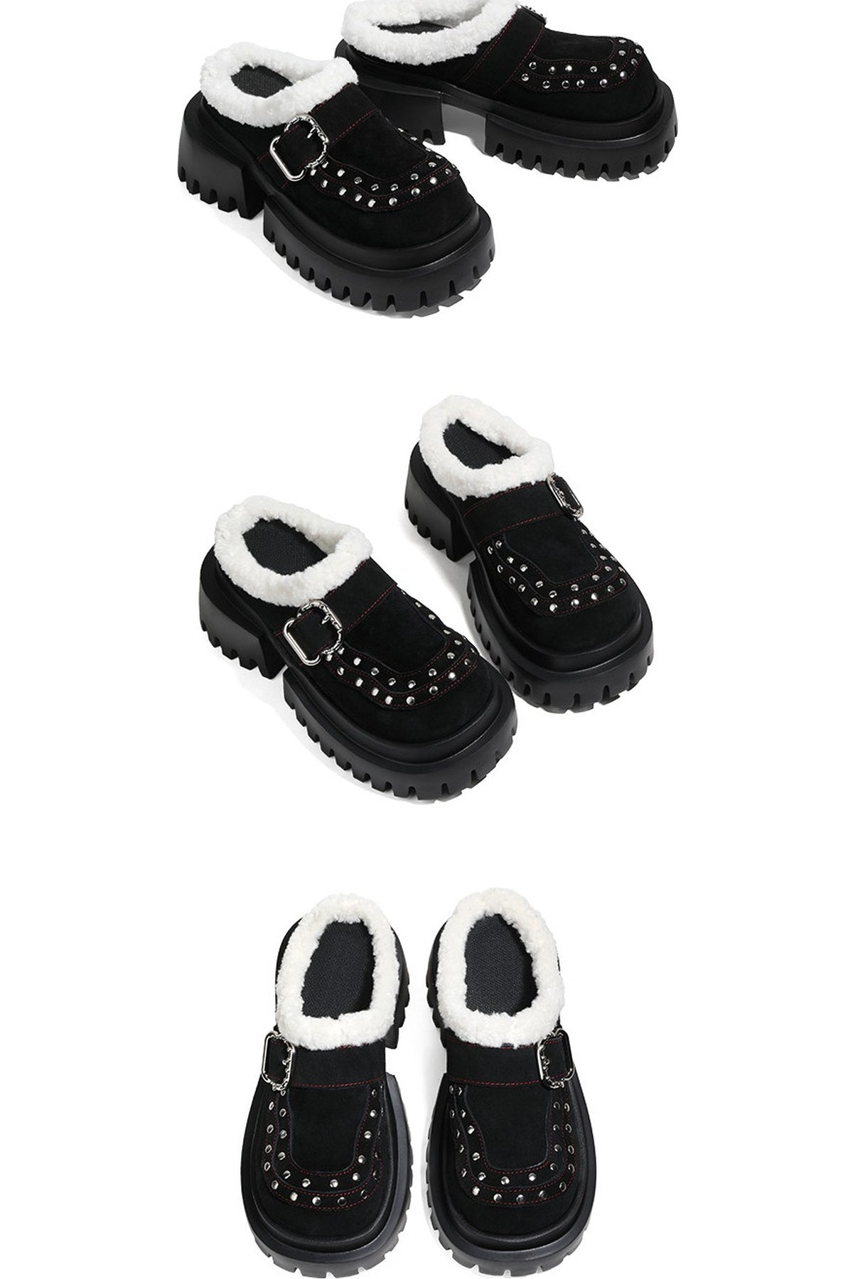 Punk Furry Thick-Soled Mules
