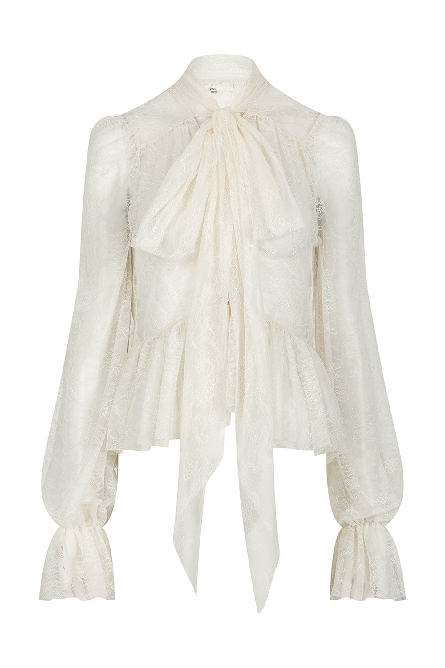 Tie-Neck Lace Blouse