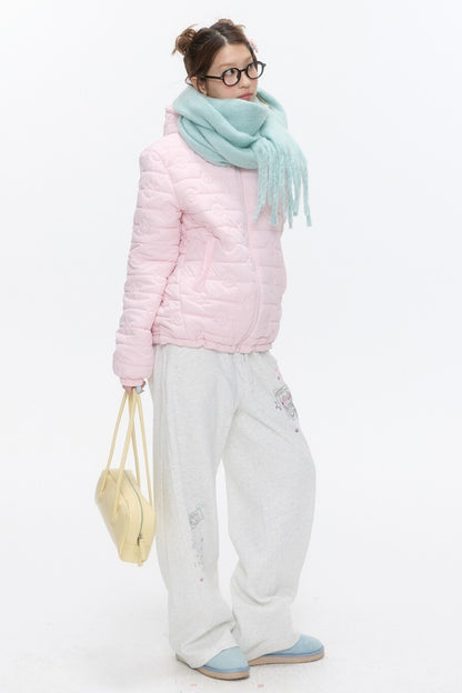 Strawberry Swirl Quilted Hooded Jacket