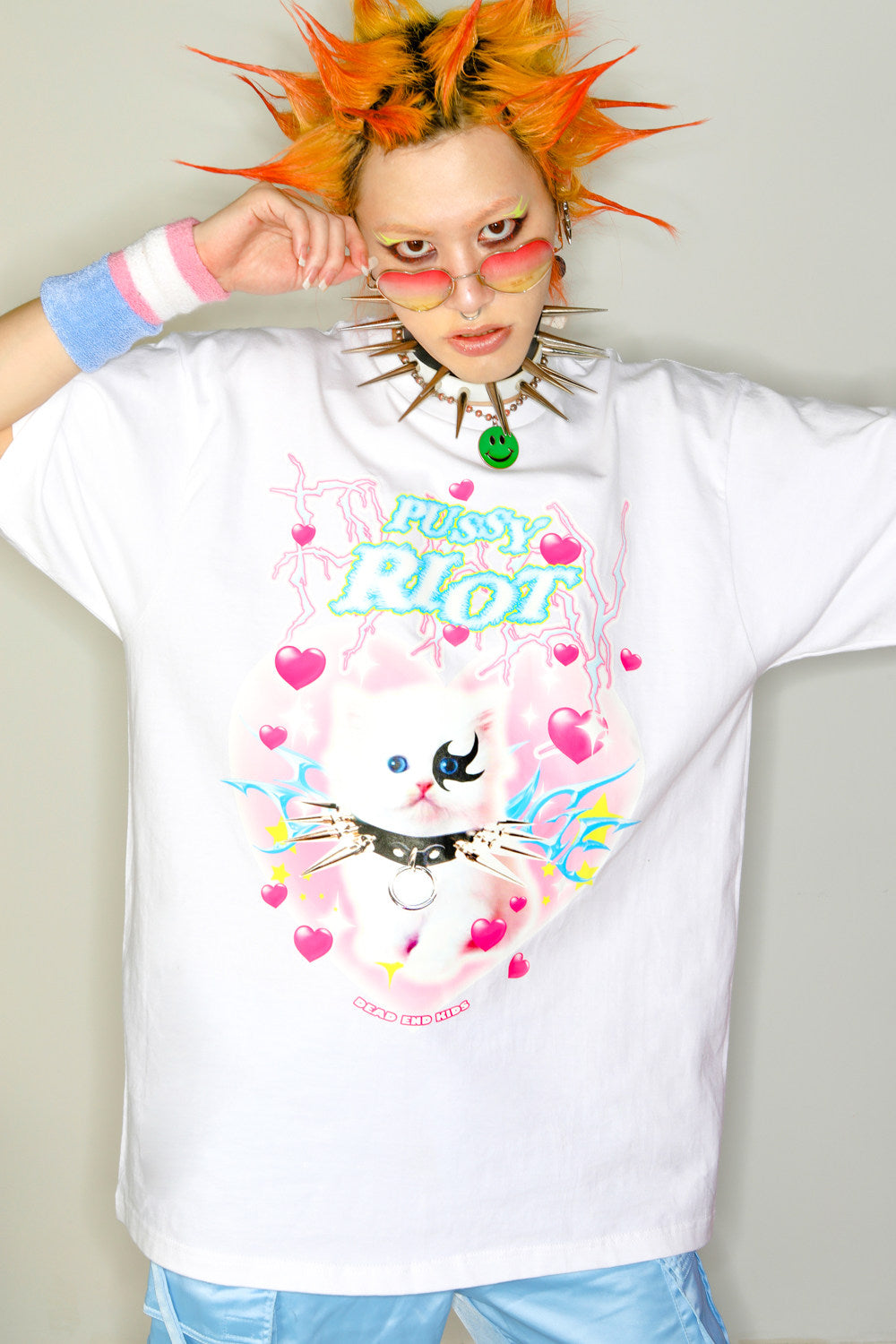 Y2K Punk Cat Oversize Blouse