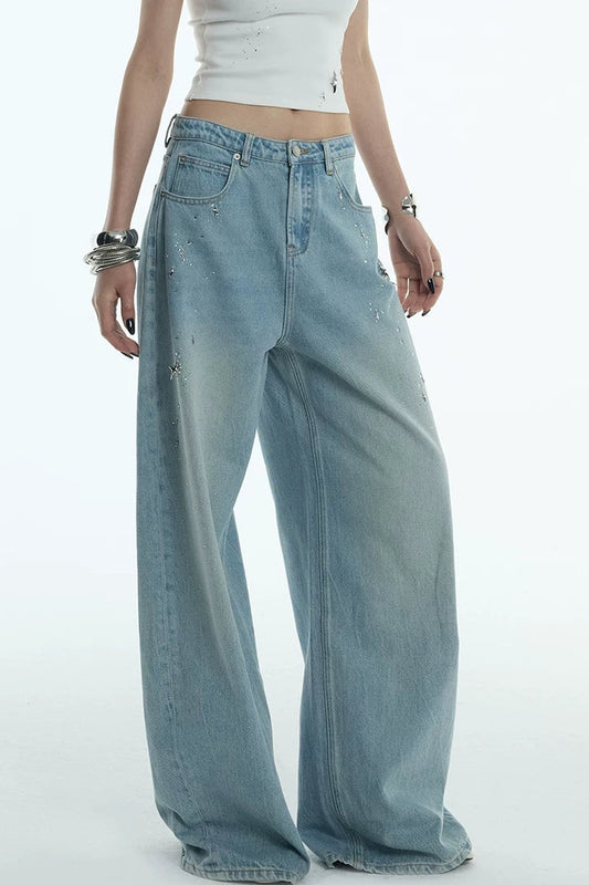 Moonlight Blue Wide-Leg Jeans