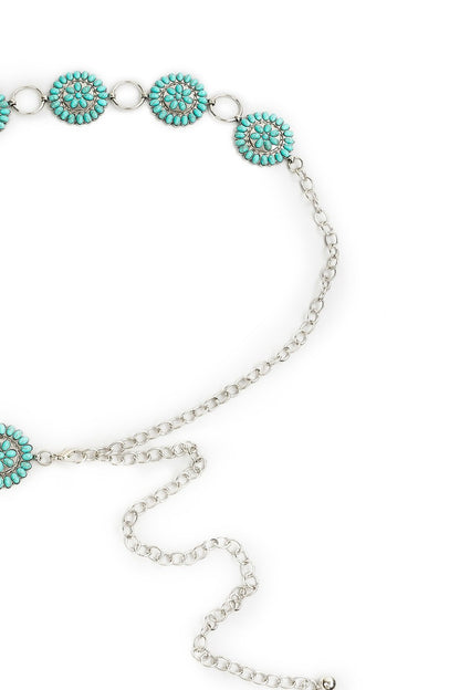 Turquoise Metal Waist Chain