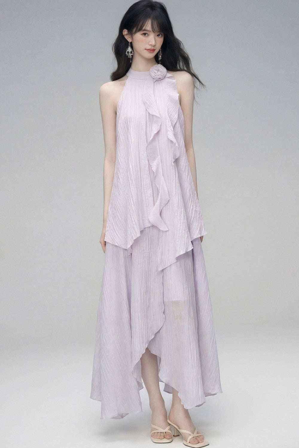 Misty Rose Halter Dress