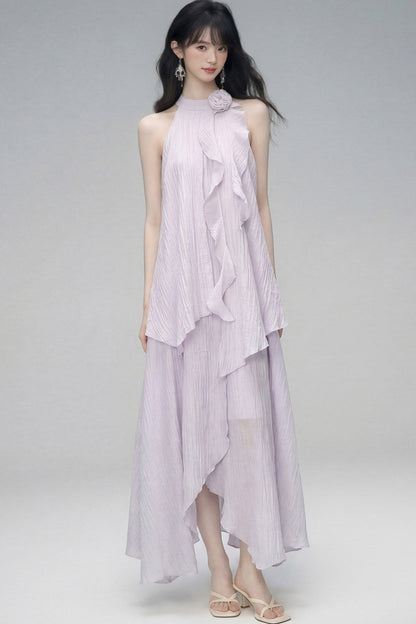 Misty Rose Halter Dress