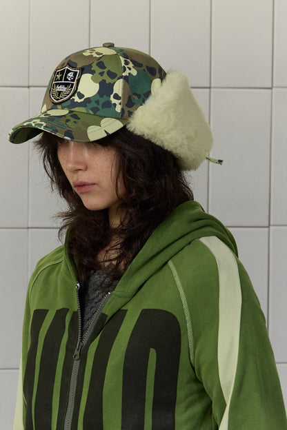 Camouflage Fur Earflap Baseball Cap