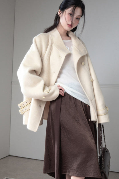 Waist Buckle Double-Sided Fabric Coat