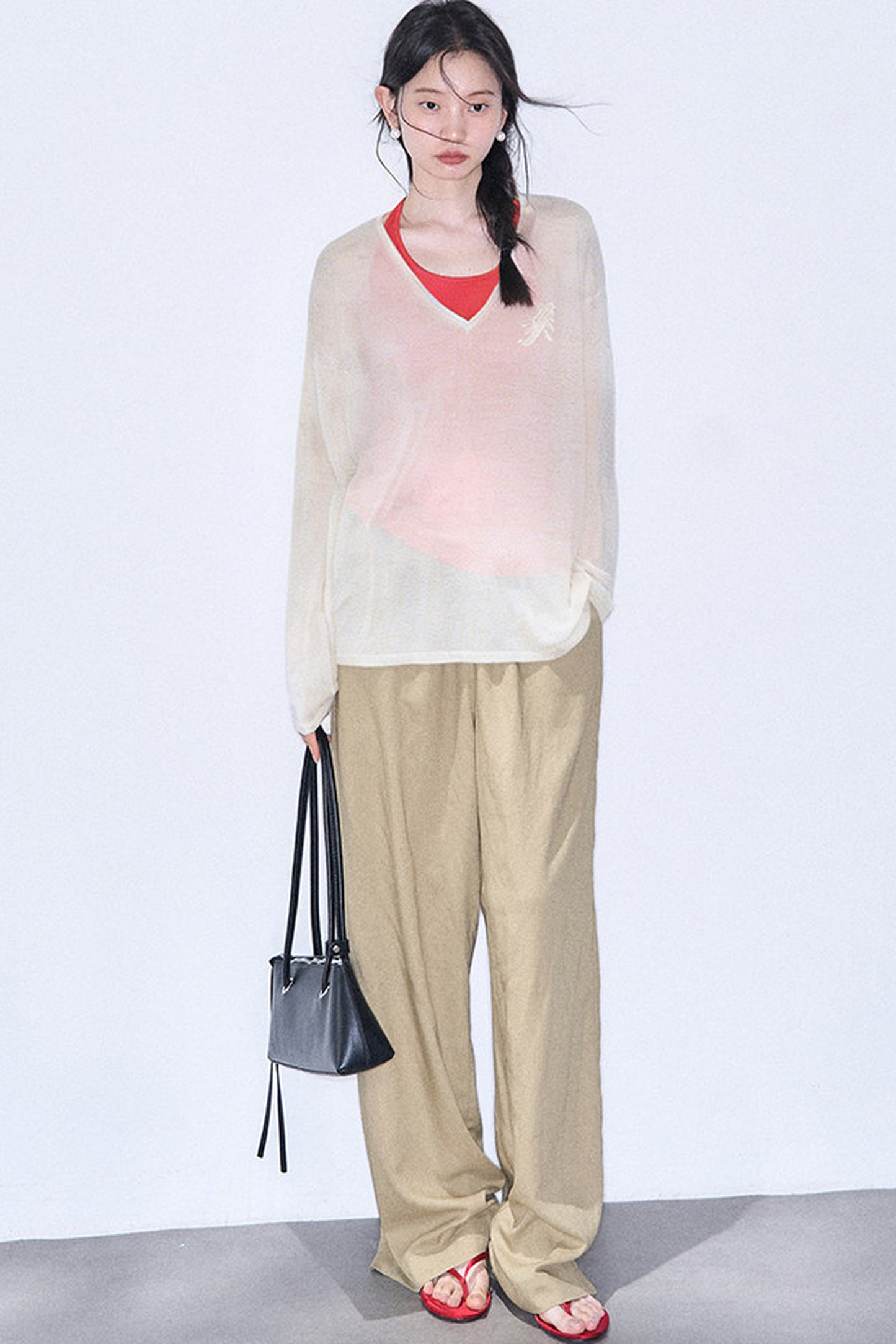 Linen Blend Air Wide-Leg Trousers