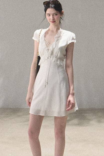 Lyocell Linen Lace Dress Set