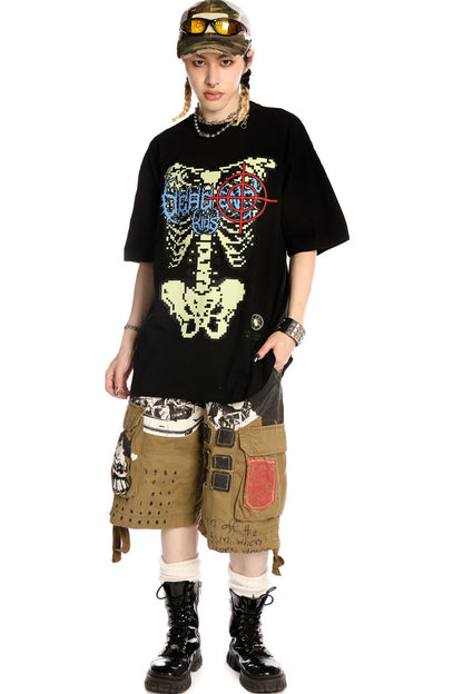 Skeleton Rock Hip-Hop Loose Blouse