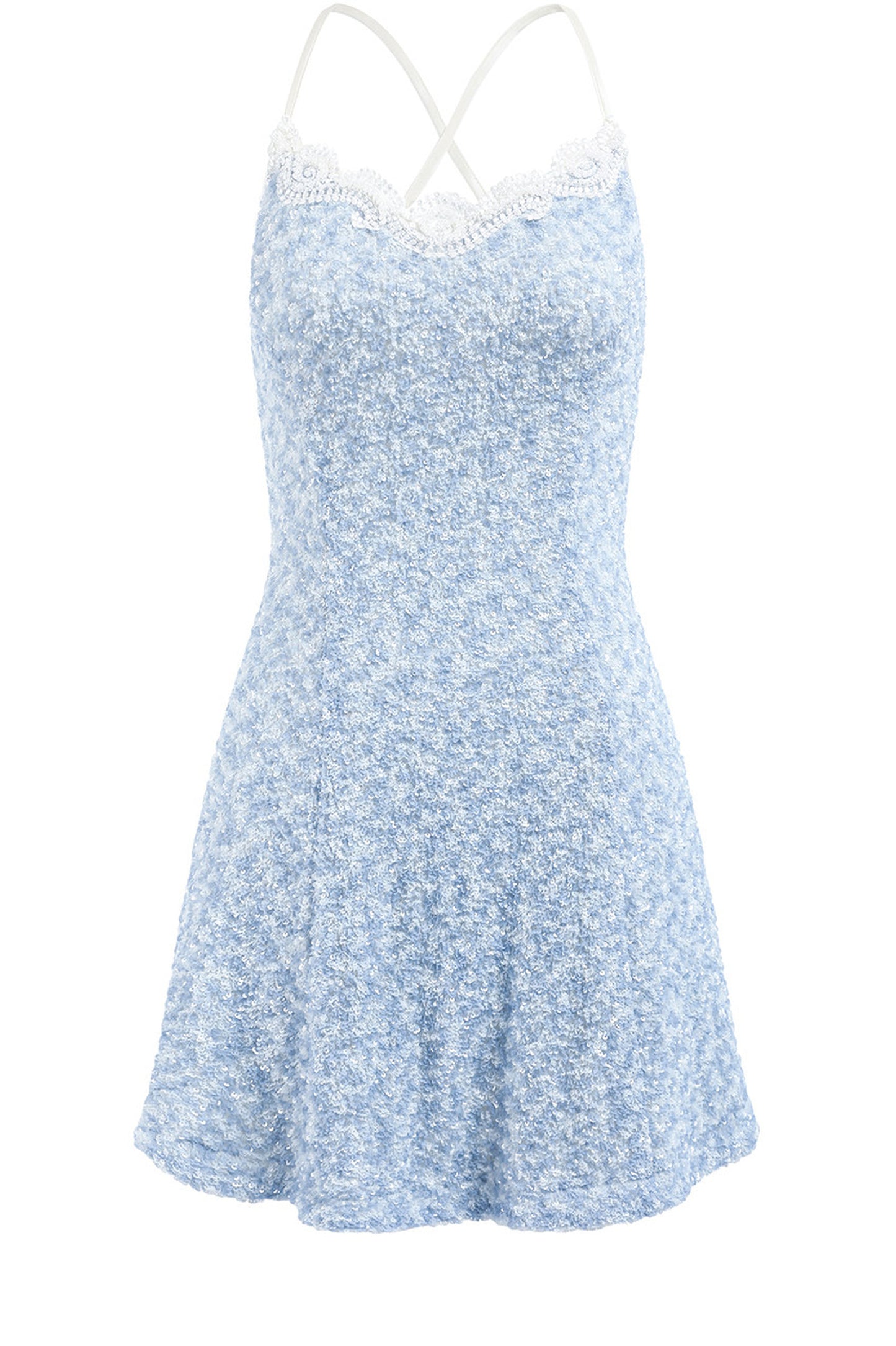 Blue Coral Sequin Cardigan and Dress Set-Up