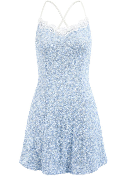 Blue Coral Sequin Cardigan and Dress Set-Up