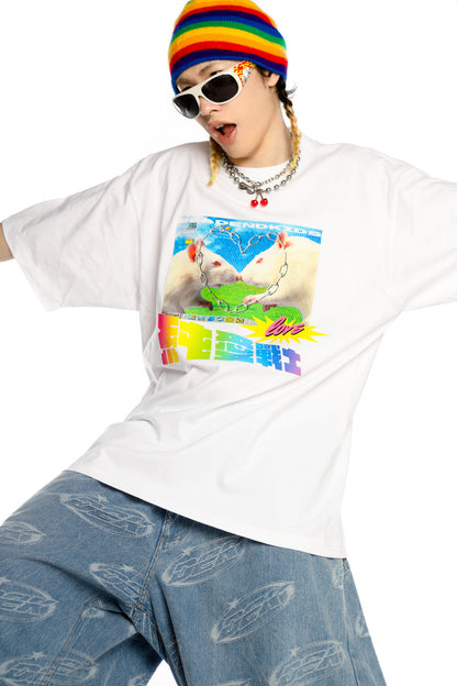 Pure Love Warrior lockere Subkultur-Bluse