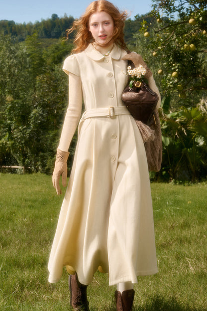 Retro-Wollkleid mit Bubikragen