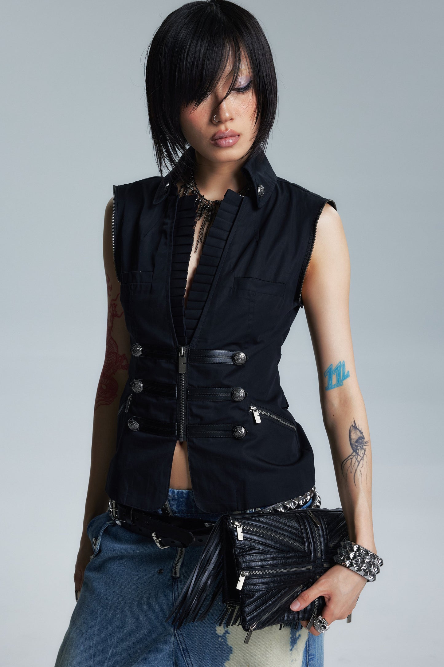 Space Lace Court Vest Jacket