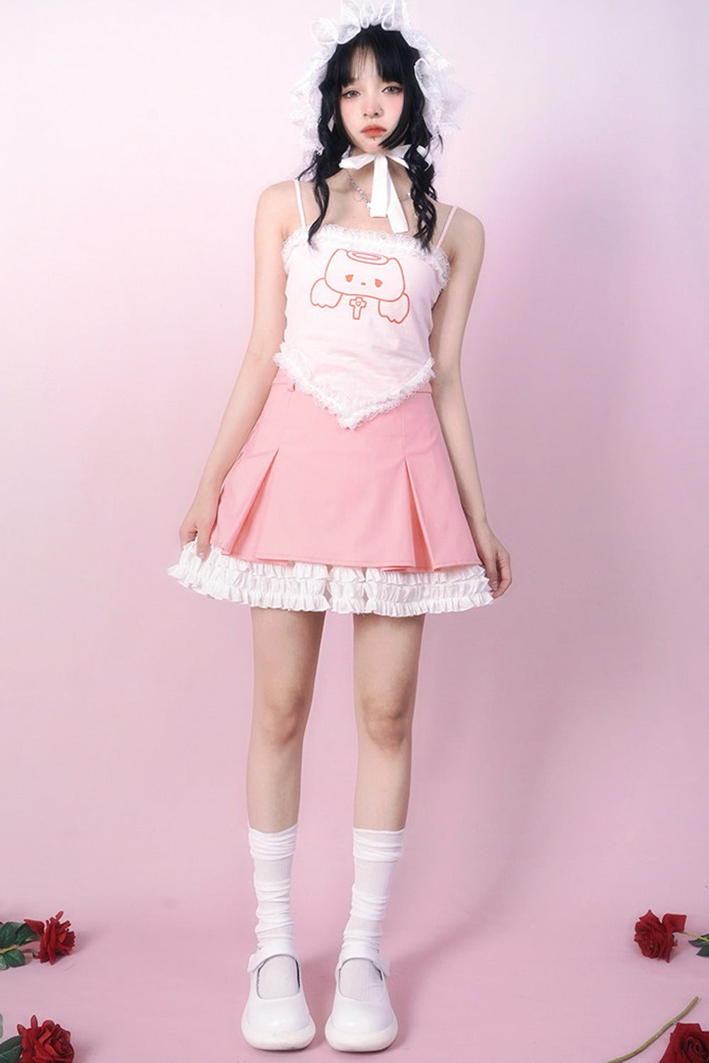 Heavenly Pleated Lace Skirt