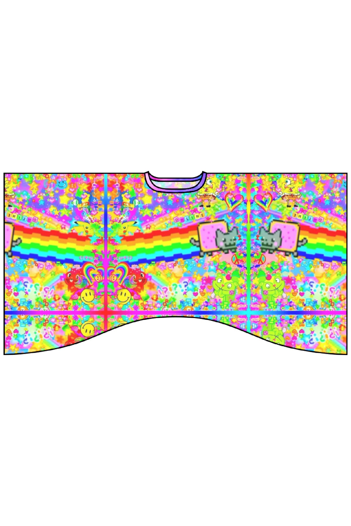 Rainbow Smiley Print Oversized Top