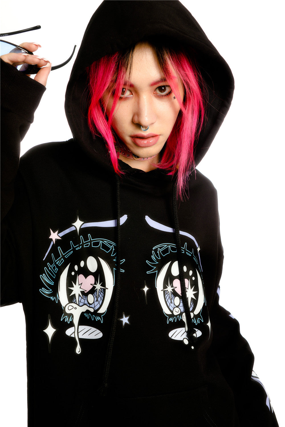 Anime Eye Print Loose Jacket