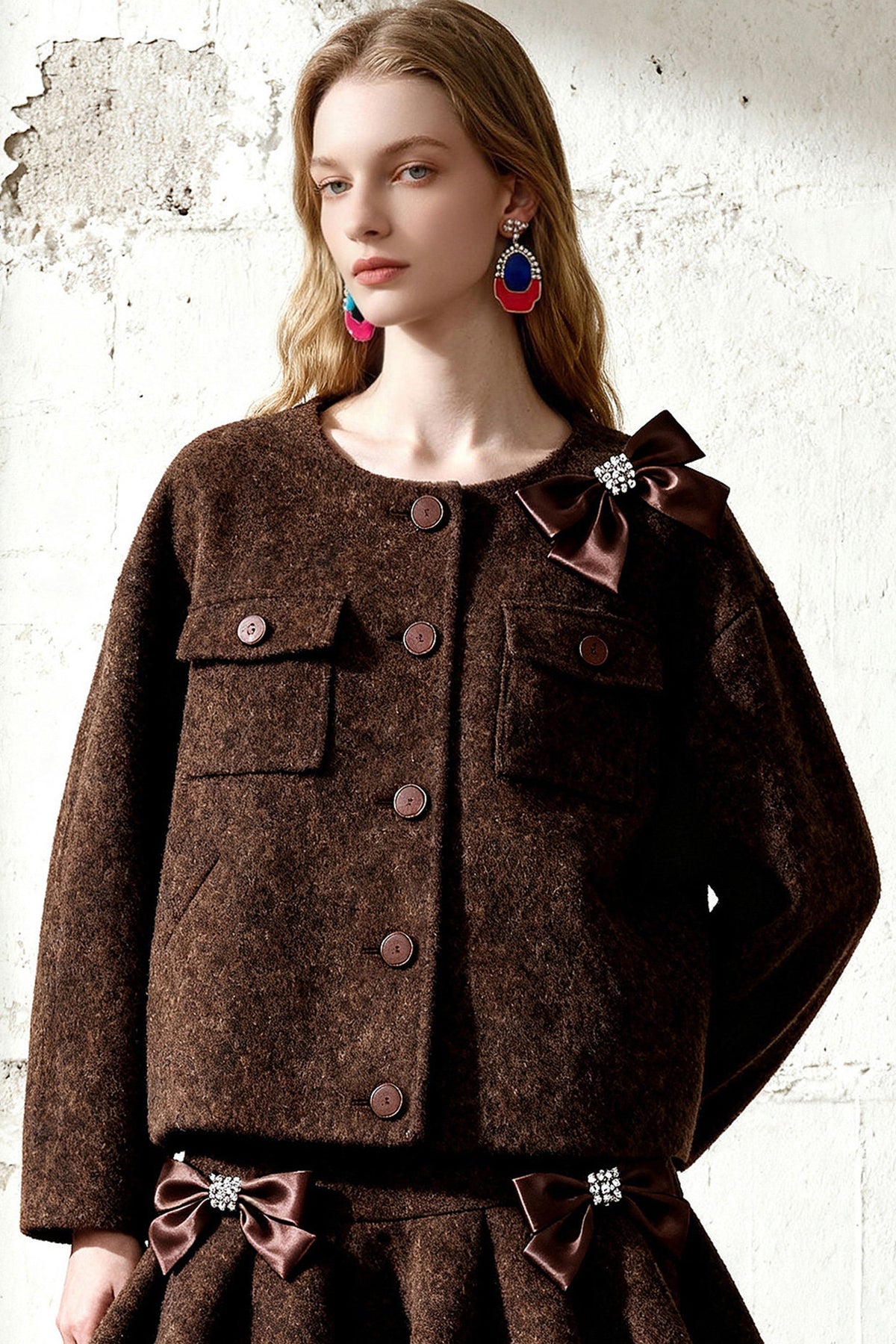 Short Jacket and Ruffled Skirt Set