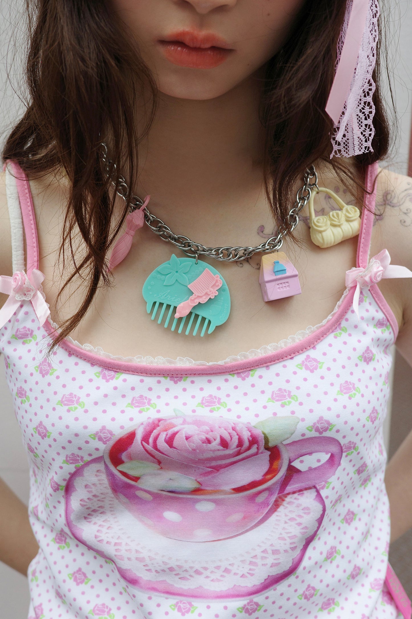 Adjustable Y2K Dollhouse Comb Necklace