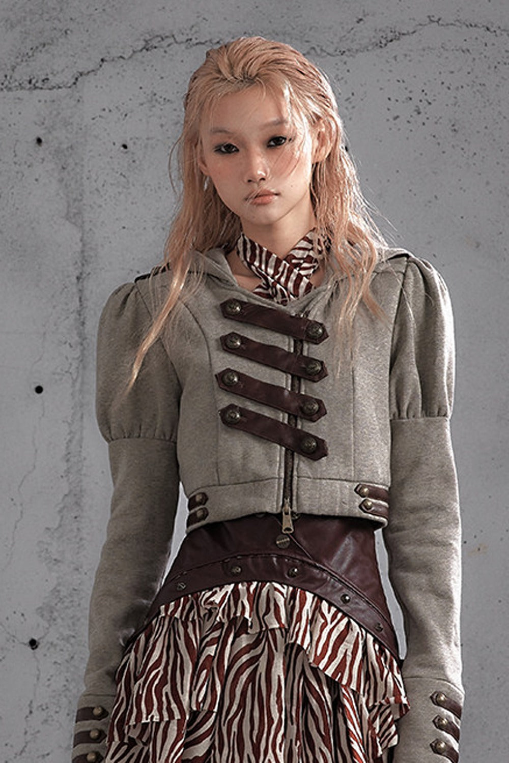Napoleon Hooded Puff-Sleeve Sweatshirt