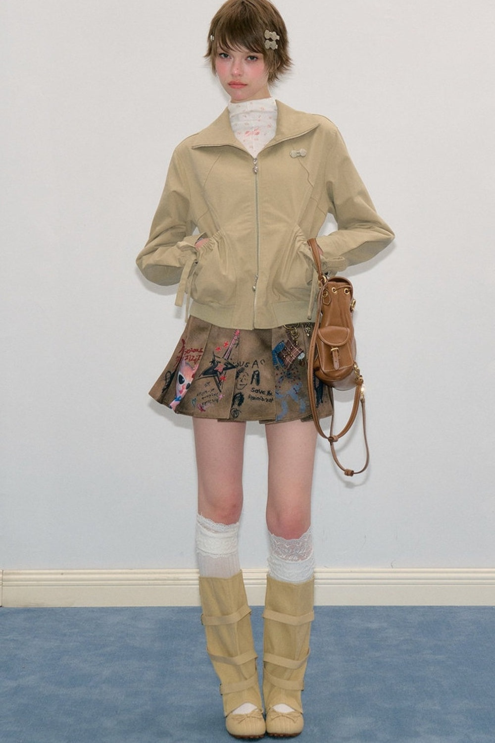 Khaki Lapel Work Jacket