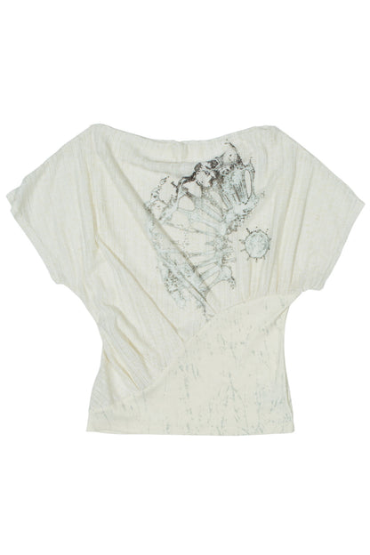 Printed Off-Shoulder Short-Sleeve T-Shirt