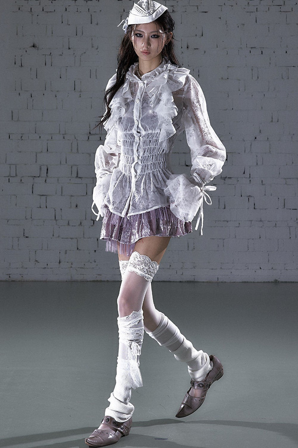 Lace Ruffle Collar Blouse