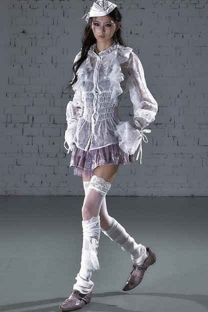 Lace Ruffle Collar Blouse
